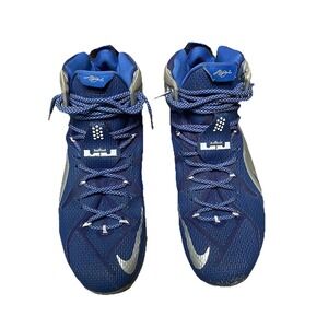 Nike LeBron 12 What If Blue Silver Size 13 Men's Basketball‎ Shoes 684593-410